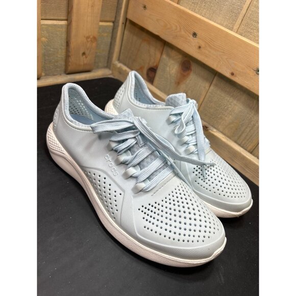 Crocs LiteRide Light Blue Sneakers Size 9 Womens Perforated Breathable Casual - Picture 2 of 8